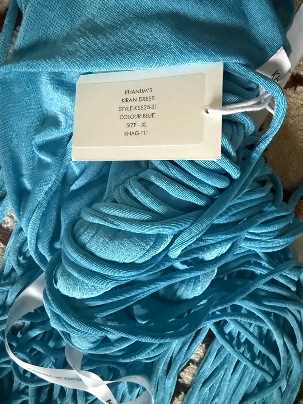 Elegant Blue Halter Dress - Picture 8 of 8